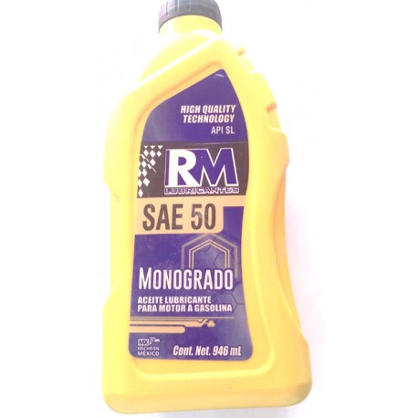 ACEITE LUBRICANTE PARA MOTOR A GASOLINA SAE 50 MONOGRADO